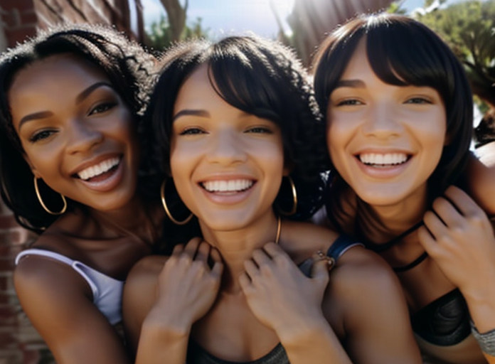 Two women happy